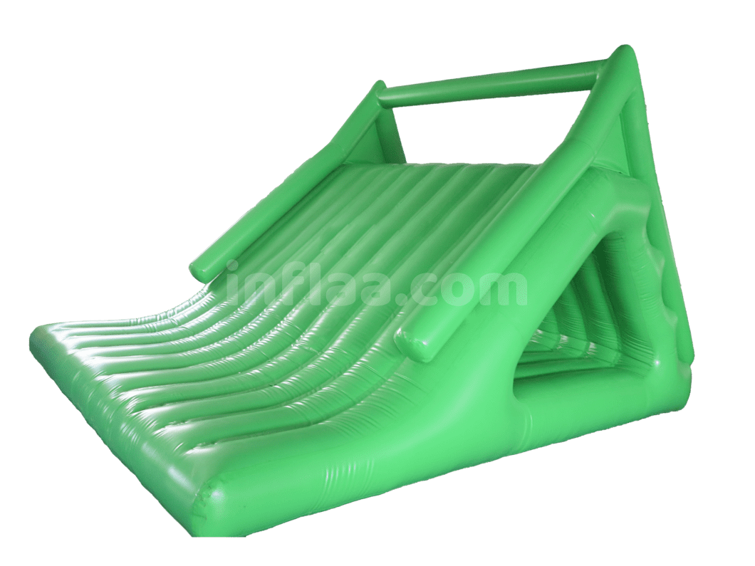 INFLATABLE FLOATING WATER PARK ELEMENT GREEN SLIDE right side