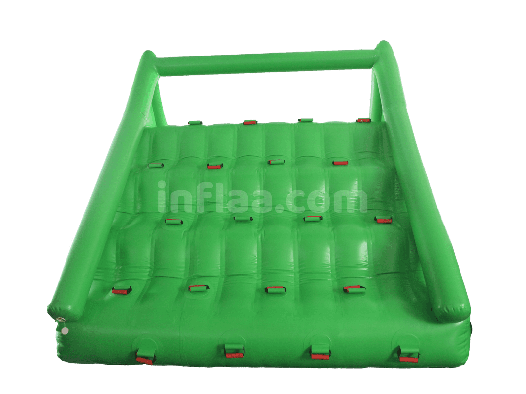 INFLATABLE FLOATING WATER PARK ELEMENT GREEN SLIDE back side