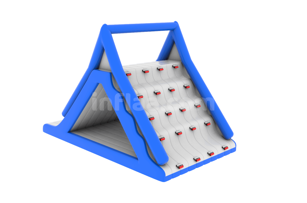 INFLATABLE FLOATING WATER PARK ELEMENT BLUE SLIDE left side