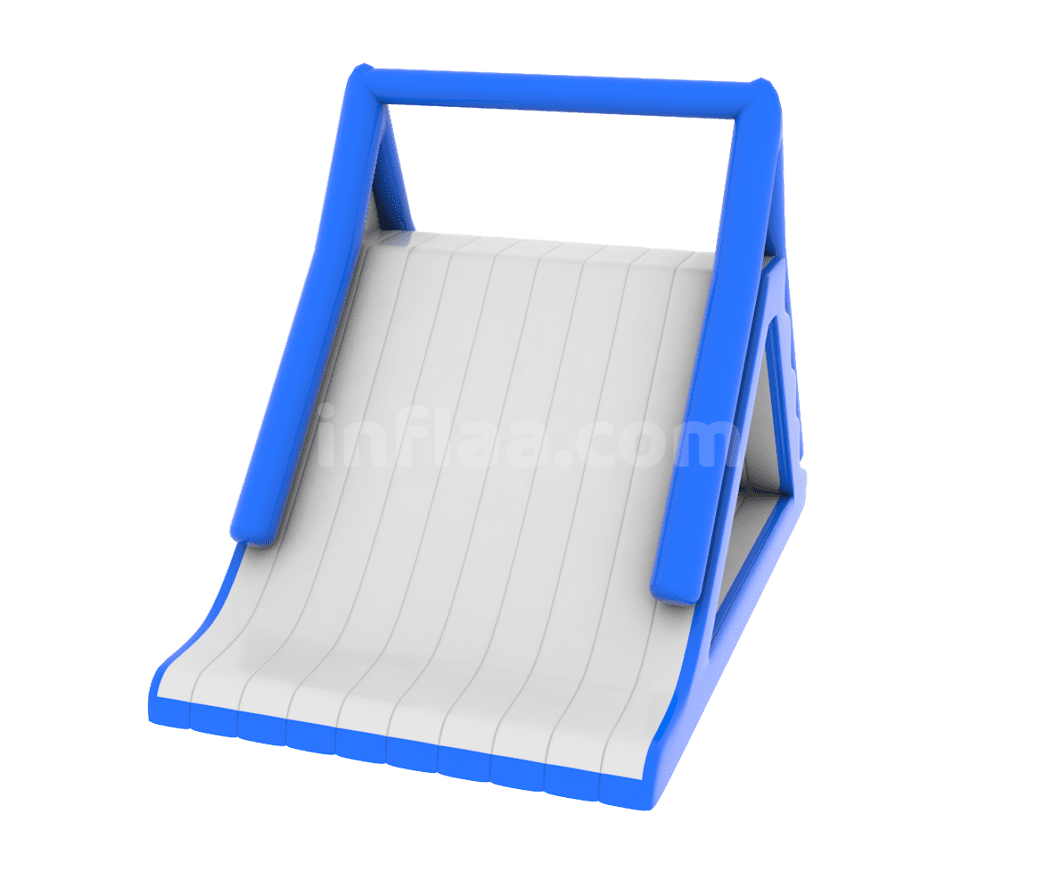 INFLATABLE FLOATING WATER PARK ELEMENT BLUE SLIDE front side