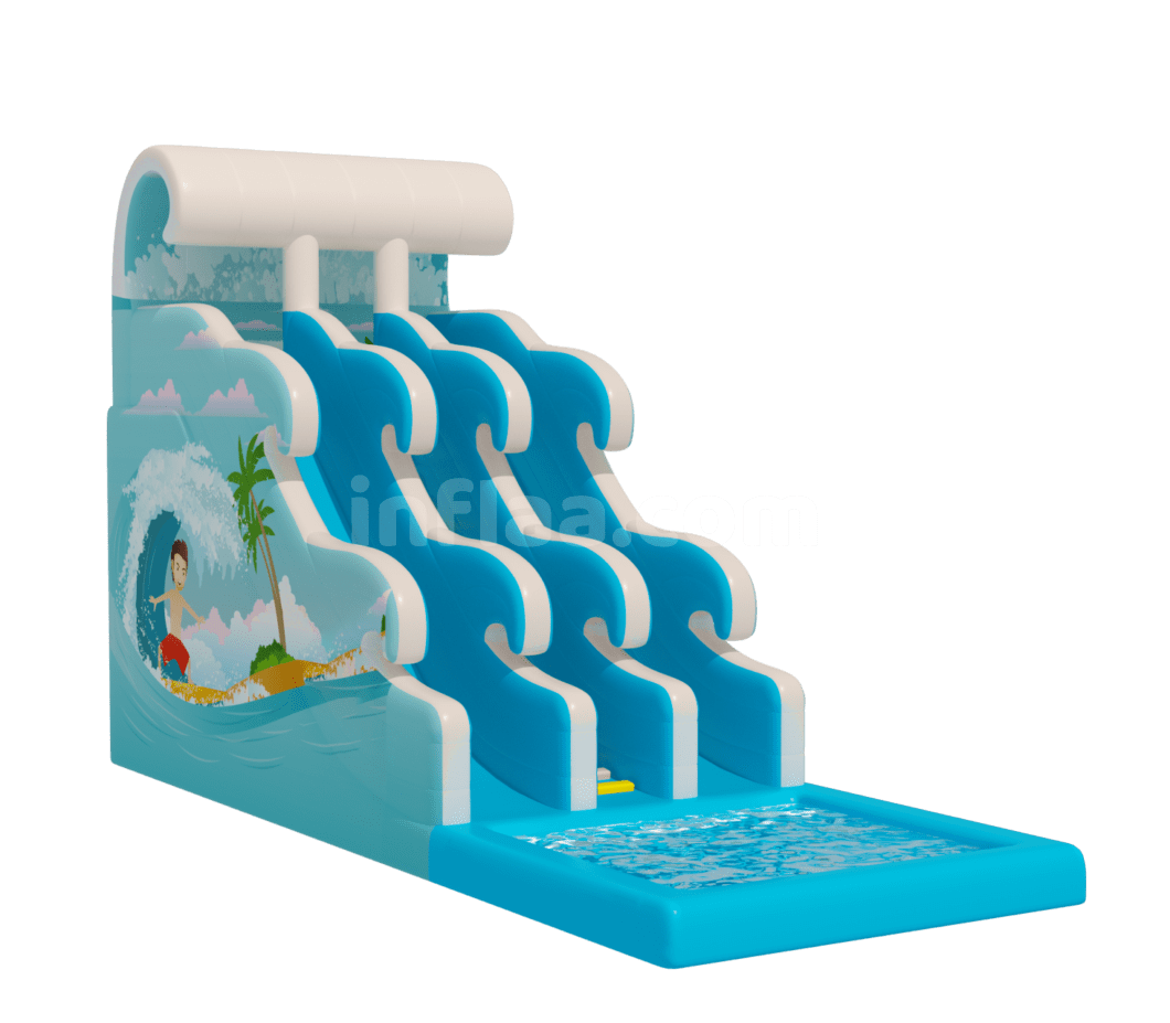 INFLATABLE WATER SLIDE WAVES left side