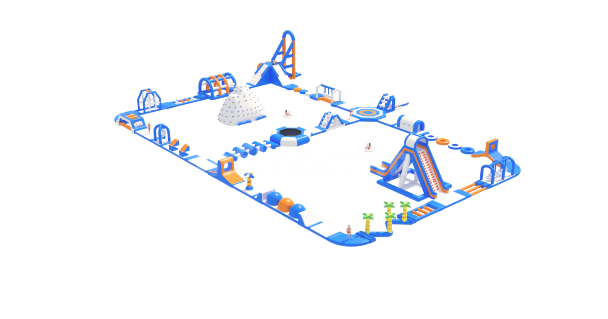 INFLATABLE FLOATING WATER PARK SPORTSMAN right side