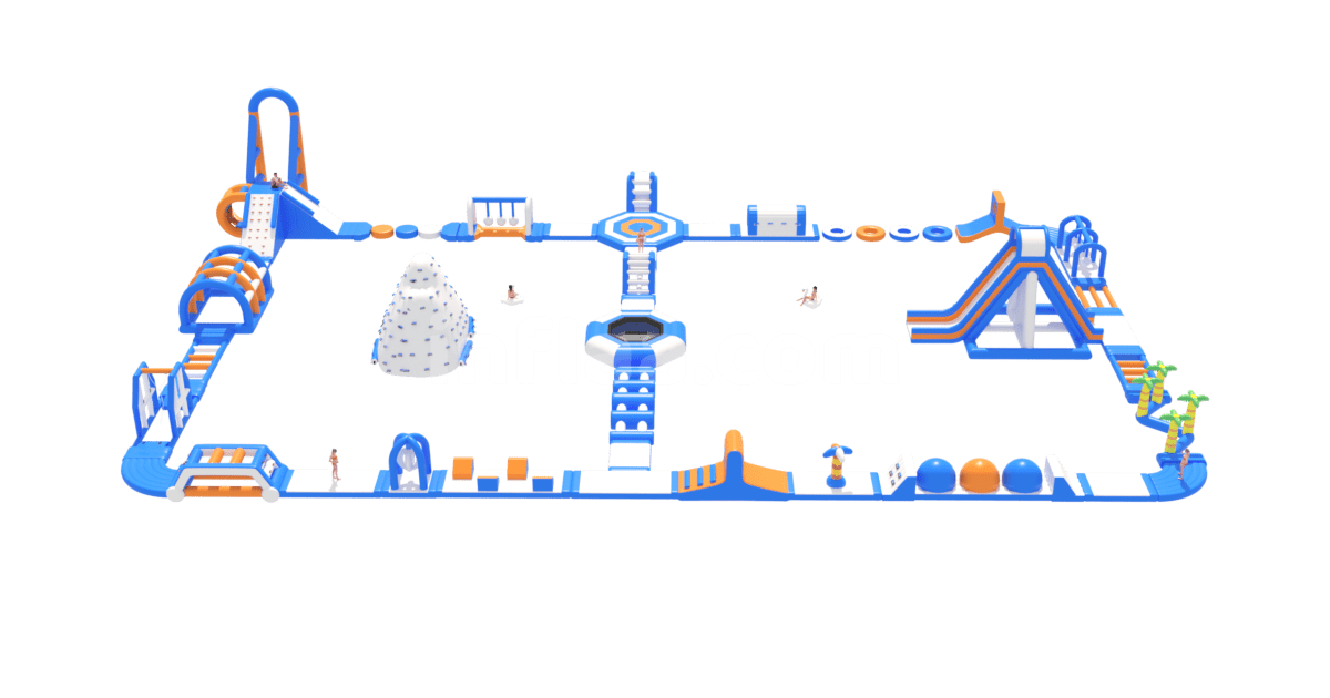 INFLATABLE FLOATING WATER PARK SPORTSMAN front side