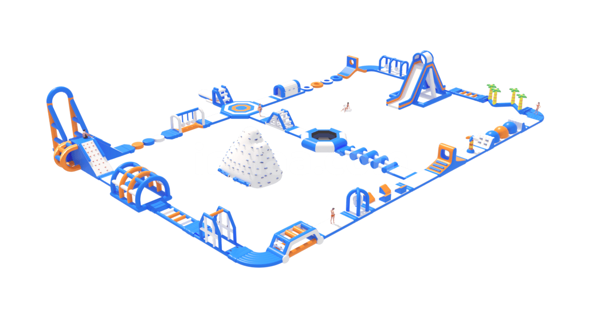 INFLATABLE FLOATING WATER PARK SPORTSMAN left side