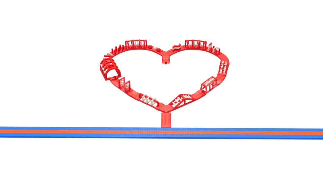 INFLATABLE FLOATING WATER PARK HEART front side