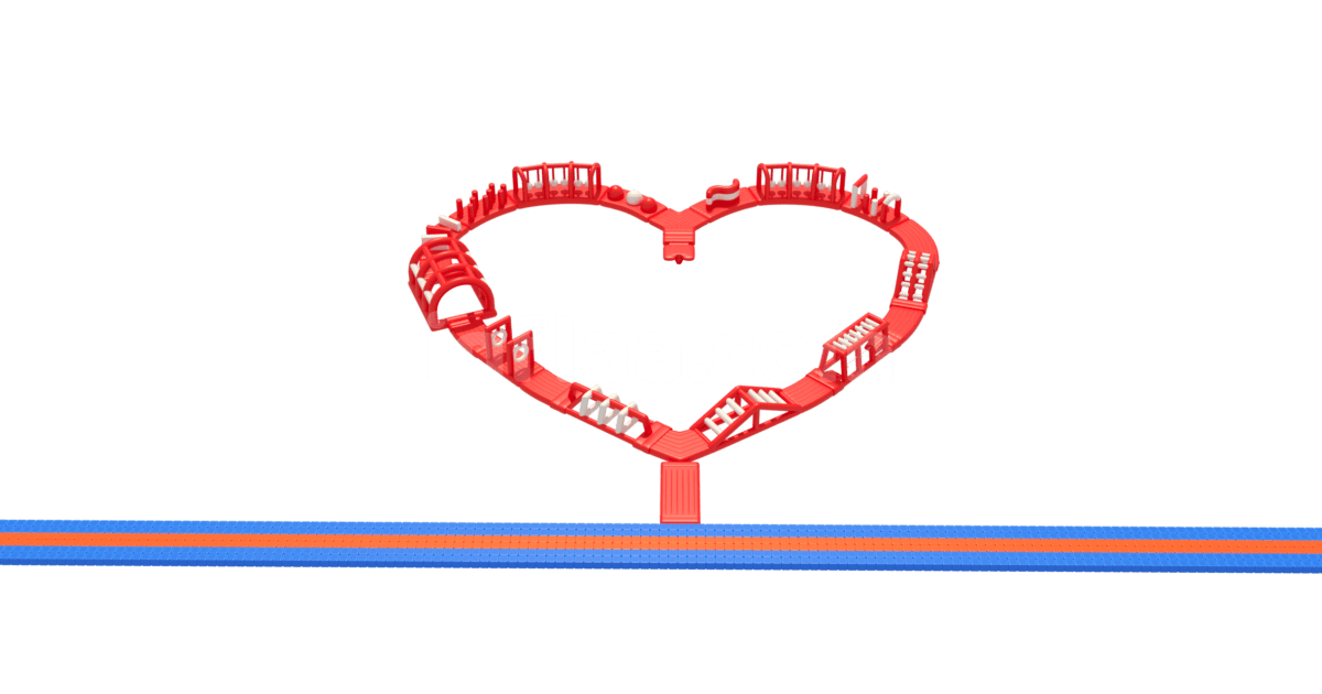 INFLATABLE FLOATING WATER PARK HEART front side