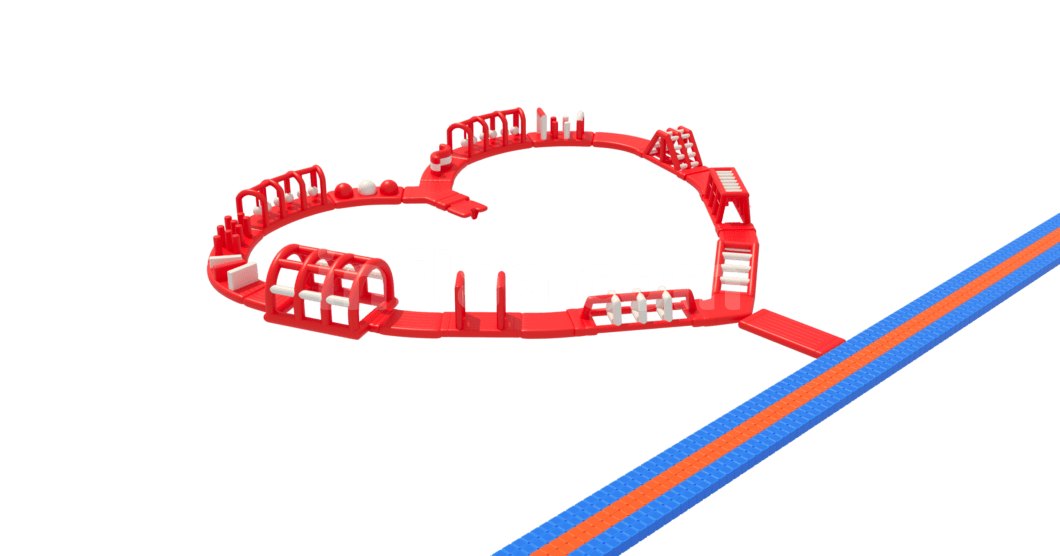 INFLATABLE FLOATING WATER PARK HEART left side