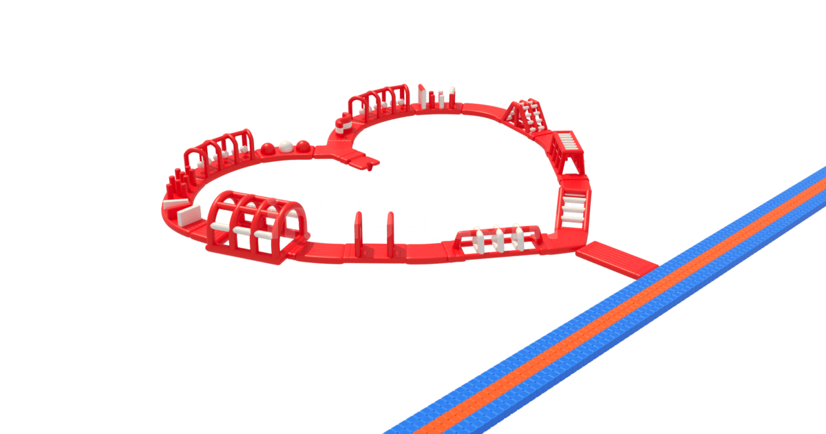 INFLATABLE FLOATING WATER PARK HEART left side