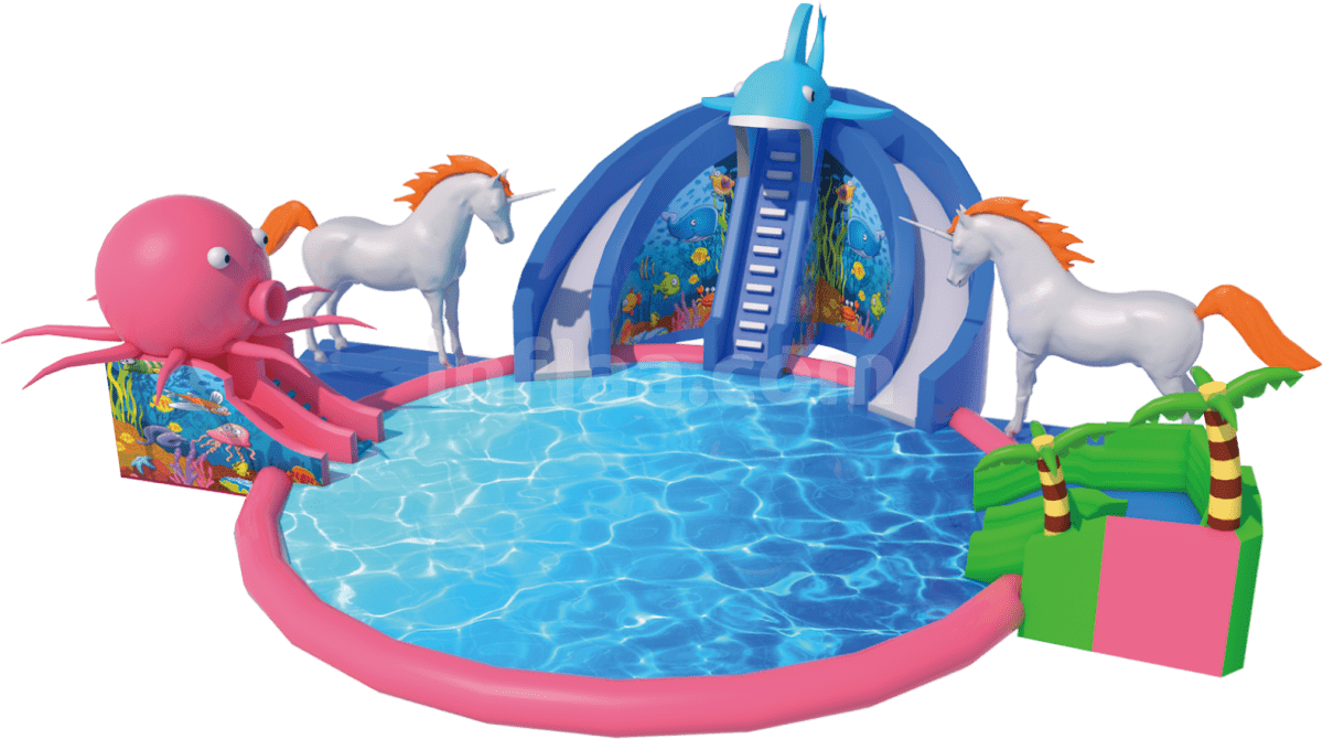 INFLATABLE WATER PARK UNICORNS right side