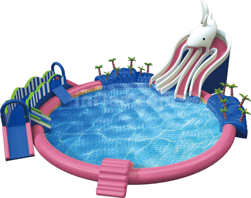 INFLATABLE WATER PARK WHITE SHARK right side