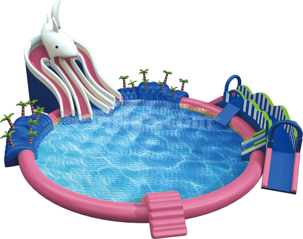 INFLATABLE WATER PARK WHITE SHARK left side